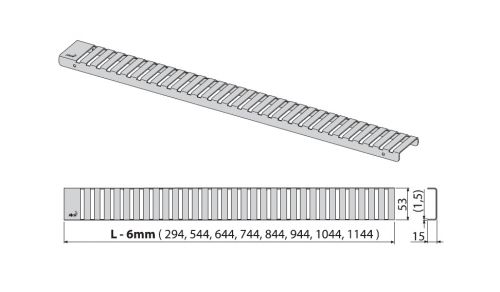 LINE-300L Решетка для водоотводящего желоба (Нержавеющая сталь глянцевая) Alca Plast в Хадыженске