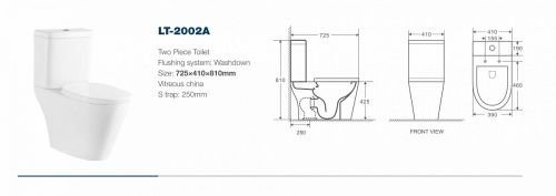 AZ-2002 Azario Parma напольный унитаз в комплекте с бачком и сидением микролифт и арматурой. Размер 705*400*810 мм. (2 МЕСТА) X в Хадыженске